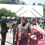 Korem 142/Tatag Gelar Tradisi Pelepasan Pejabat Lama Danrem 142/Tatag Brigjen TNI Deni Rejeki