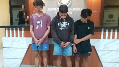 Tiga Pemuda Asal Donggala Sulteng Ditangkap Ditresnarkoba Polda Sulbar, Satu DPO!
