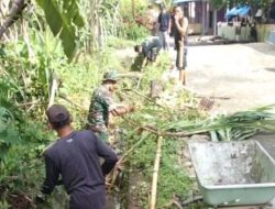 Babinsa Koramil 1418-02/Tapalang Gelar Karya Bakti Bersihkan Saluran Irigasi Di Desa Rantedado